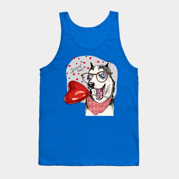 dog valentine spread love Tank Top by Mako Design 